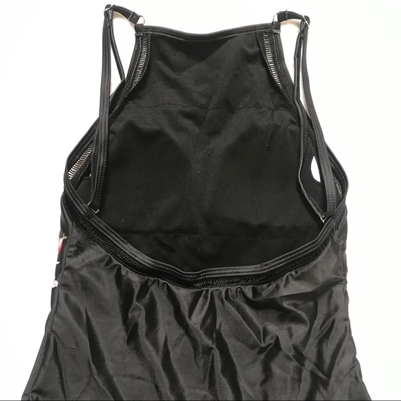 Black Floral One-Piece Swimsuit Cheeky Sm - Picture 9 of 10
